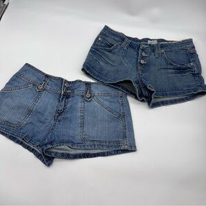Lot of 2 no boundaries/l.e.i Denim Blue Women's Medium Wash Shorts Junior Sz 11